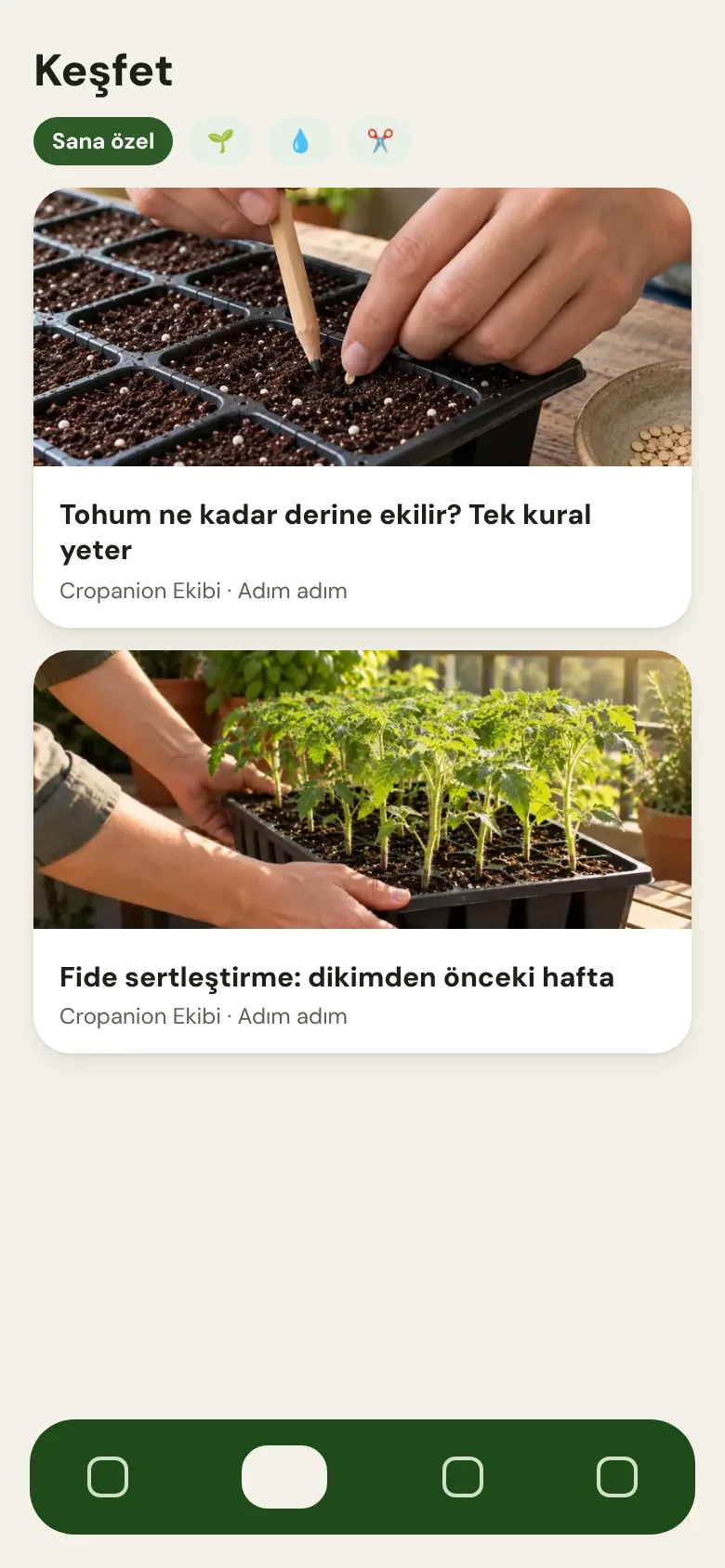 Doğrulanmış yetiştiricilerin rehberleriyle Keşfet akışı